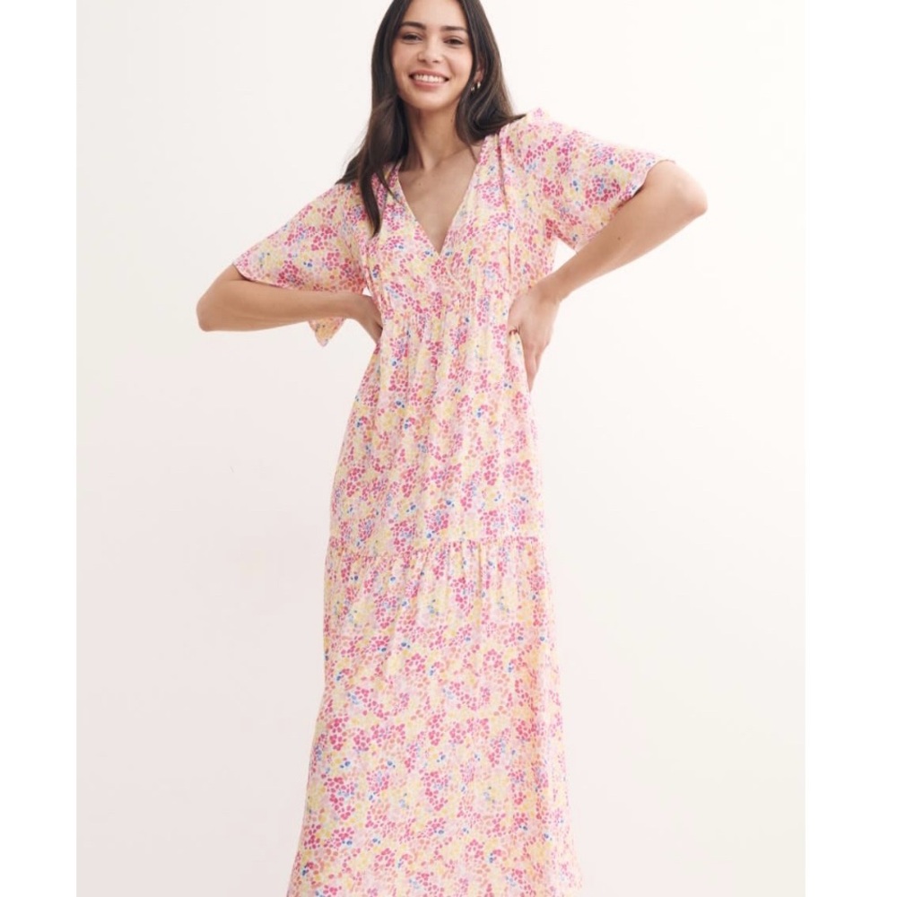 NWT Nobody’s Child Flutter Sleeve Clementine Midi Multicoloured Dress